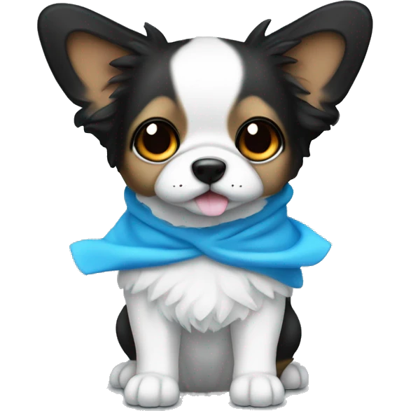 White and black papilion whit blue hodie emoji