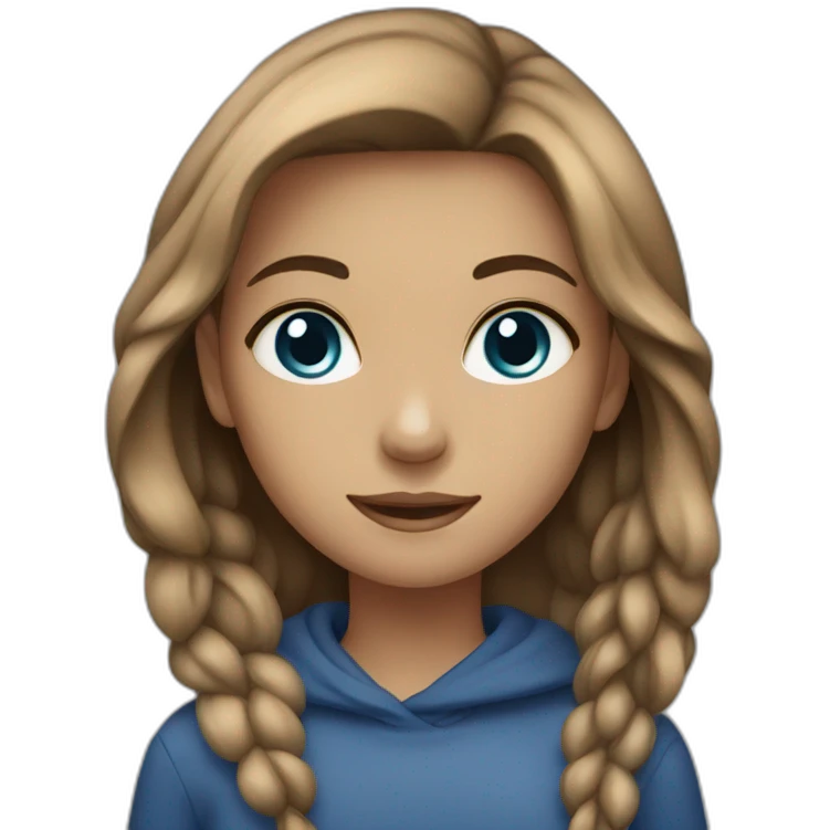 Girl with brown with blue eyes emoji