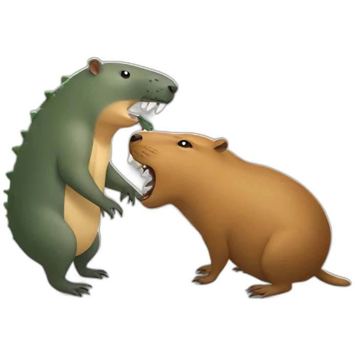 capybara fight crocodile emoji