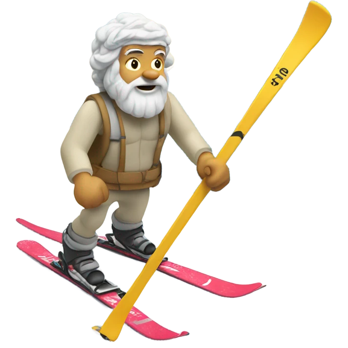 Socrates on mountain skis  emoji