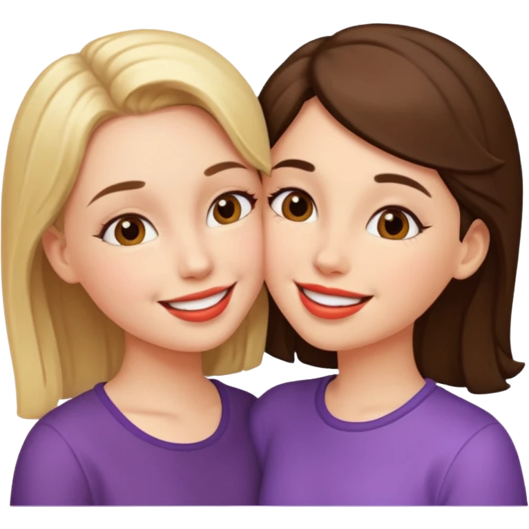 a girl kissing a girl emoji