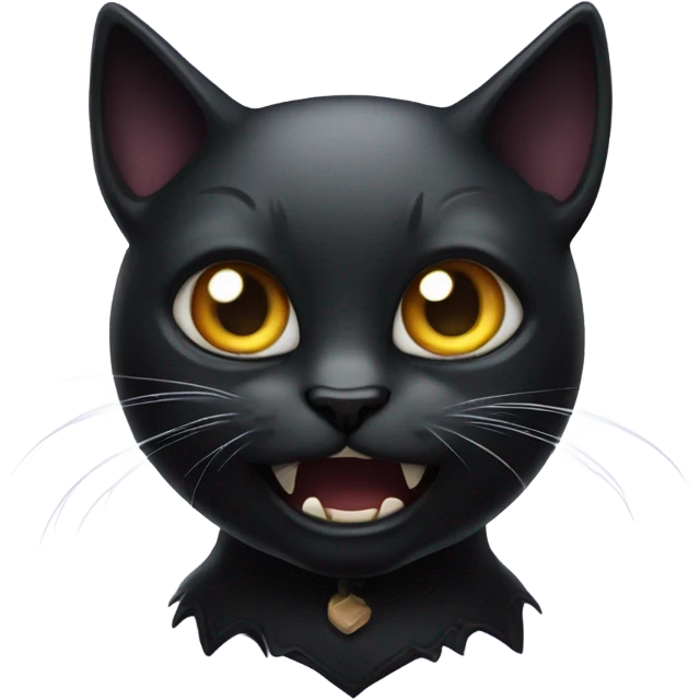 terrified black magic cat, gothic style emoji