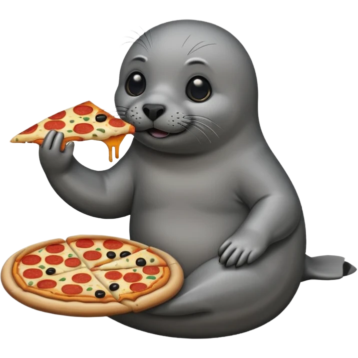 Seal eating pizza emoji