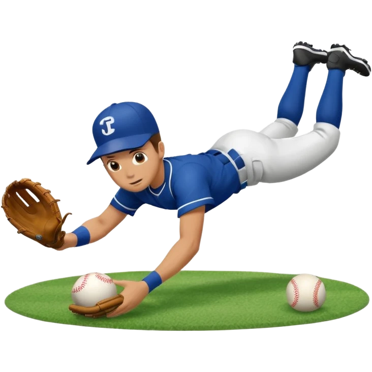 baseball player diving to catch the ball emoji