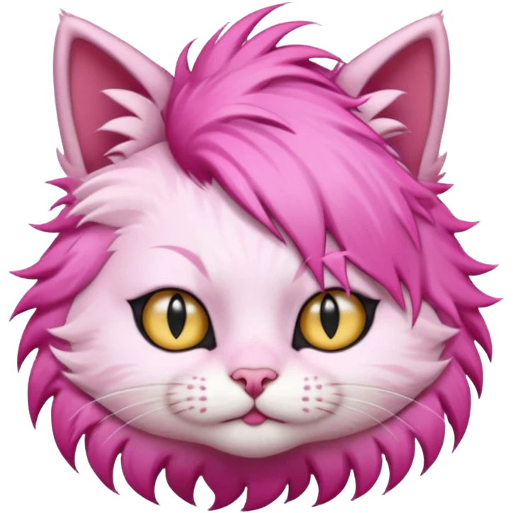 cat with pink punk hair emoji