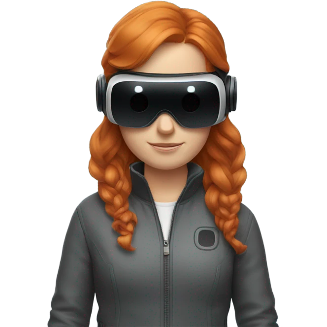 ginger hair girl with vr goggles on emoji