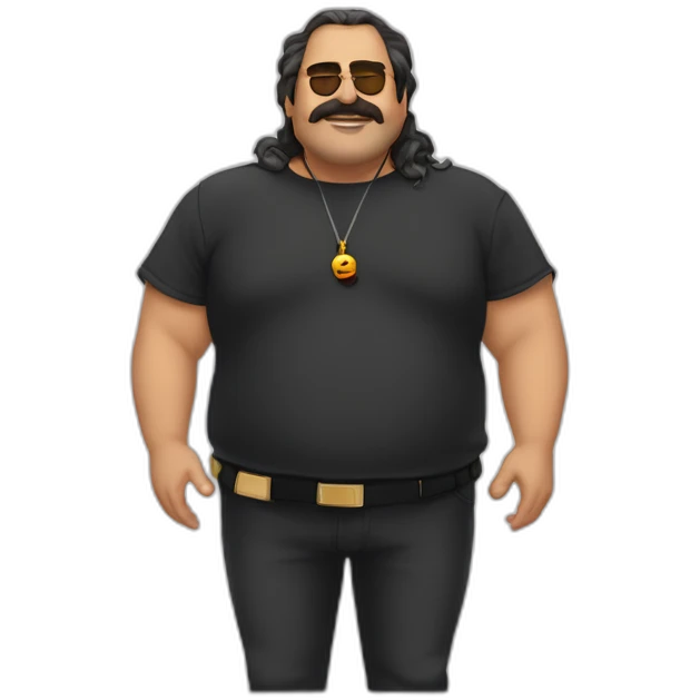 hombre-obesobarba-negrasonriendopelo-negrocamisetagrupo-musical-rush emoji