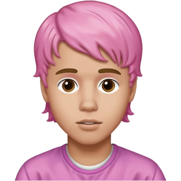 justin bieber with pink wavy hair emoji