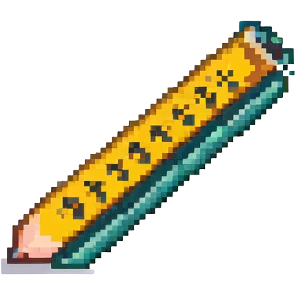 pencil and ruler crossed, pixel art style emoji