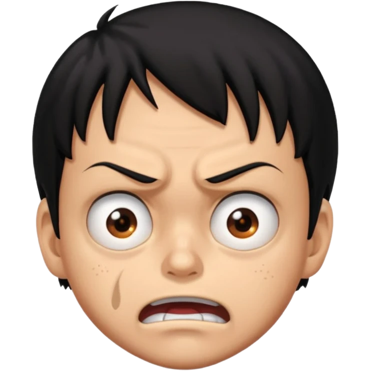 Luffy from one piece make it angry  emoji
