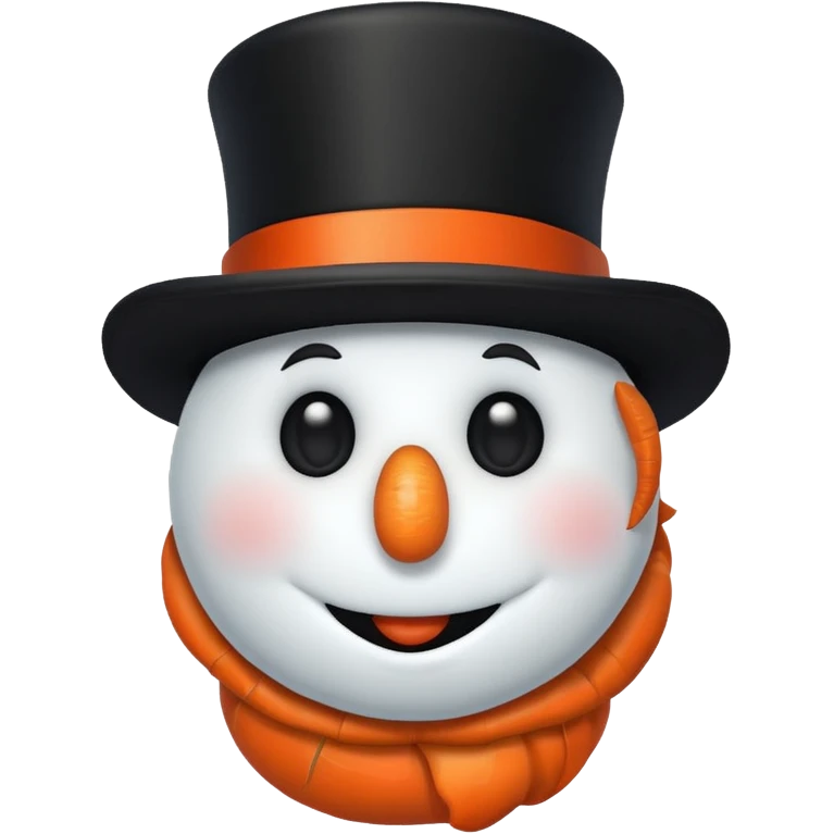 A classic snowman with carrot nose and coal smile. emoji