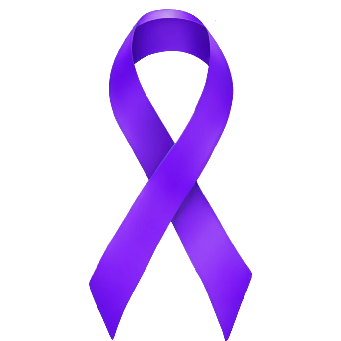 Single purple ribbon on transparent background emoji