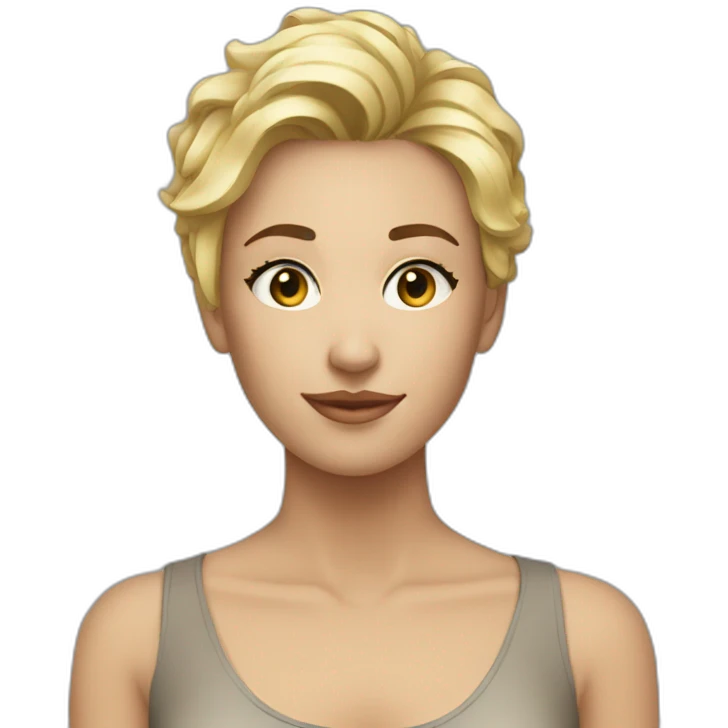 Beautifuj young woman with short blond hair  emoji