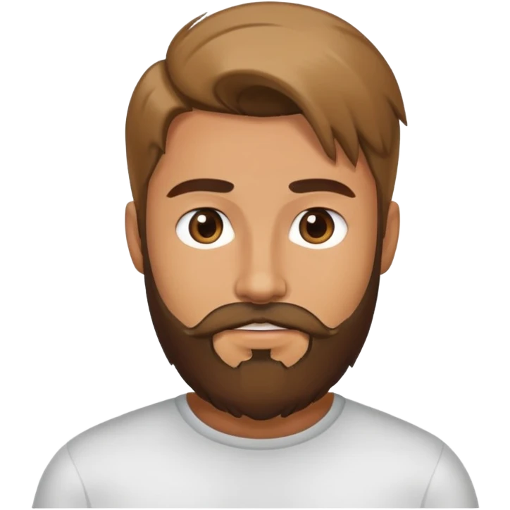man with beard and straight hair emoji