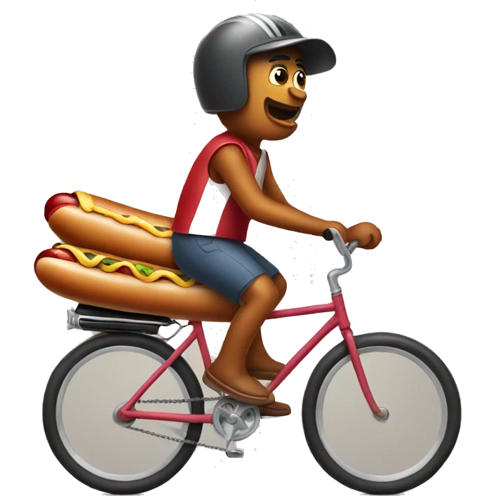 a hotdog riding a bike emoji
