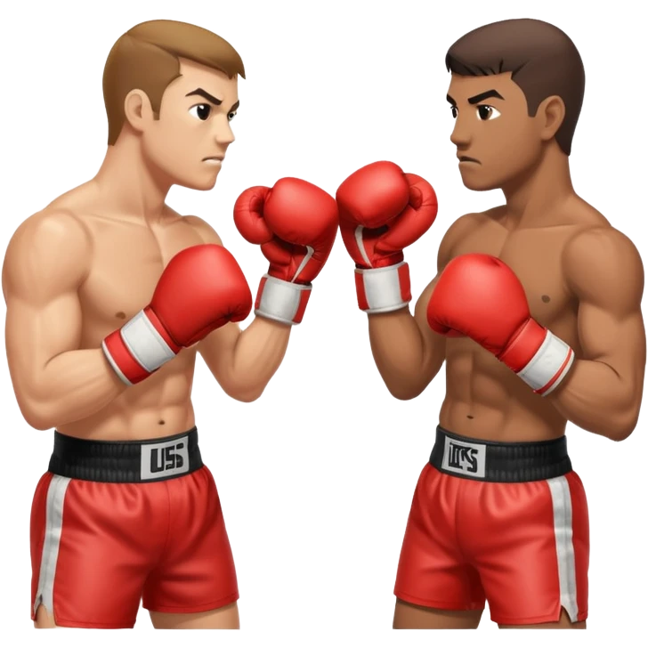 a sideways view of two boxers squaring up emoji