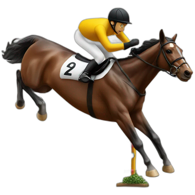 racing horse jumping over a hurdle emoji