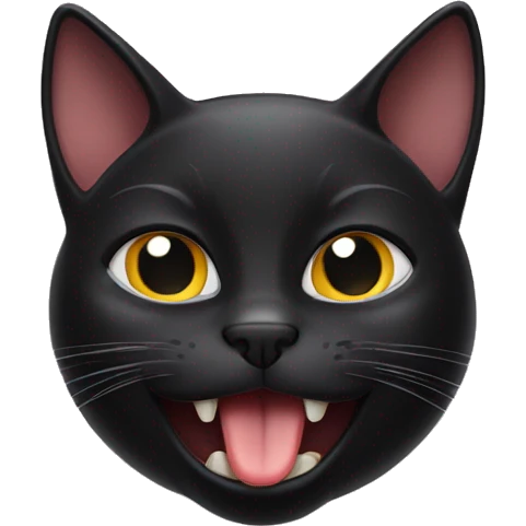 black cat with tongue out emoji
