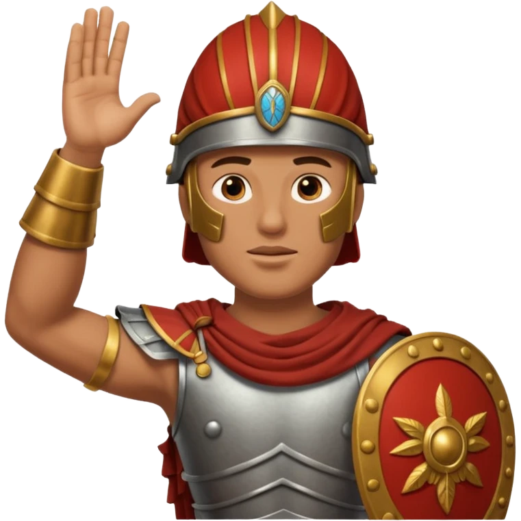 an ancient roman republic soldier doing the iconic ancient roman salute emoji