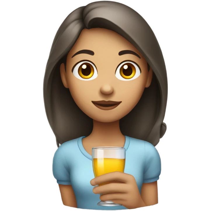 Girl with glass emoji