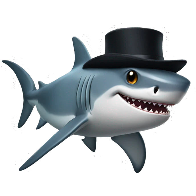 Shark with a top hat emoji