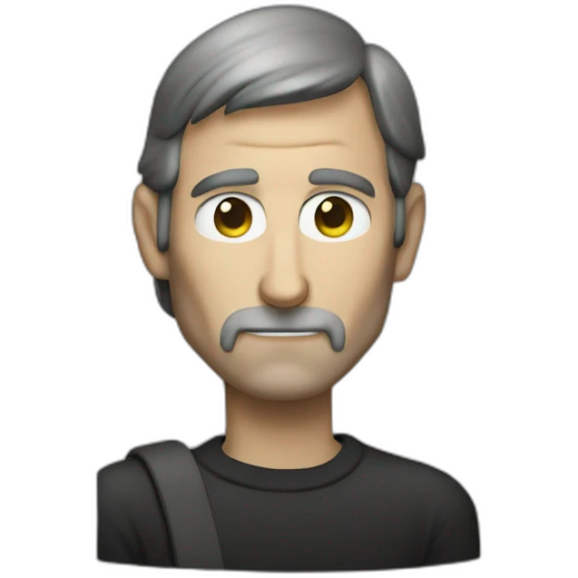 steve jobs mixed with rick from rick and mortu emoji