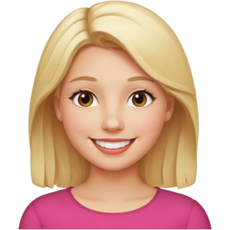 A woman has blonde hair with a smile emoji