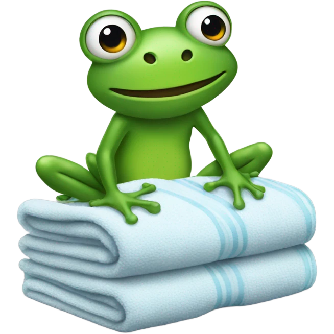Frog picking up towel emoji