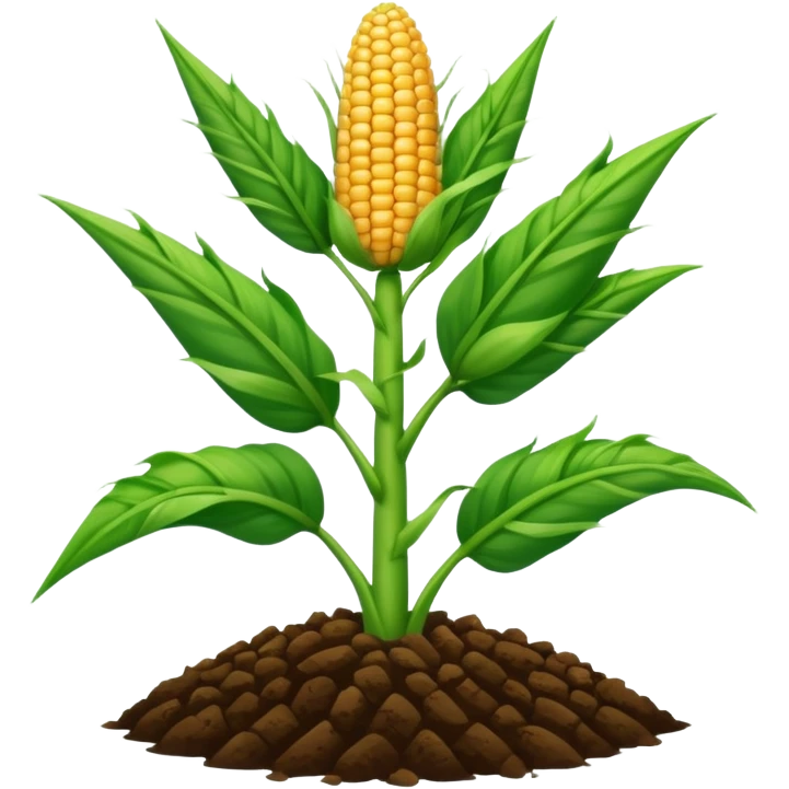 Cây bắp mọc trên đất emoji