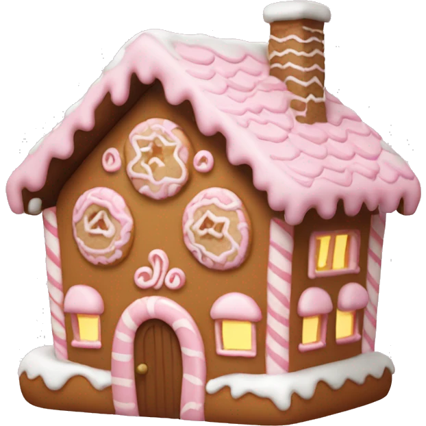 Light pink gingerbread cottage emoji