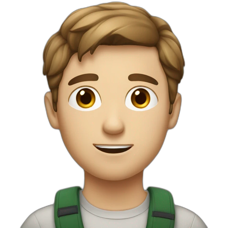 a white male student with very short brown hair is disturbed emoji