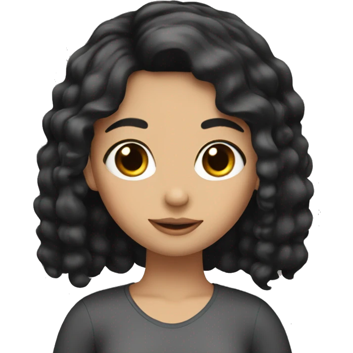 a girl with black hair and clips  emoji
