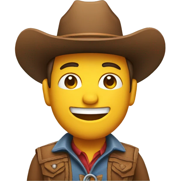 cowboy emoji with peaceful smile emoji