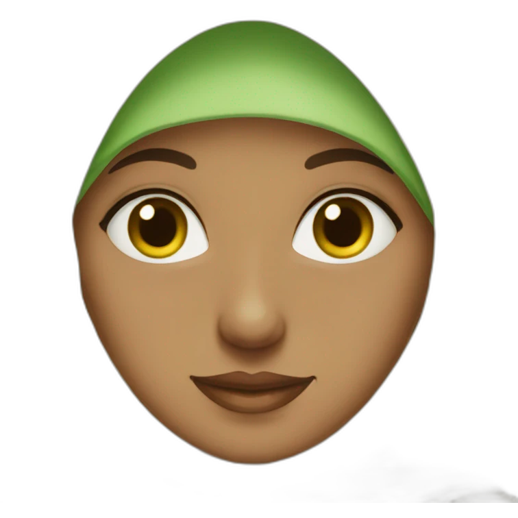 Hijabi with green, yellow brown eyes & married emoji