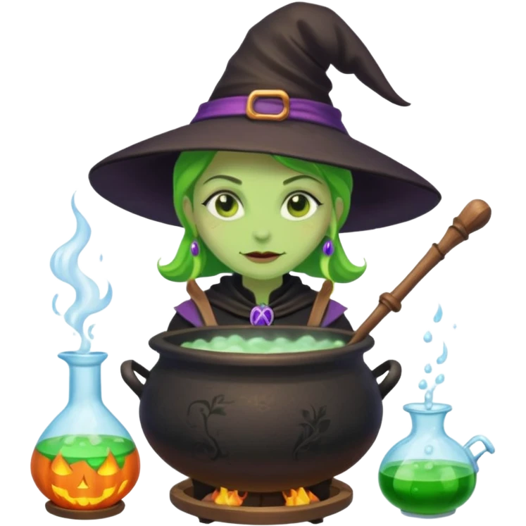 green witch cooking potion emoji