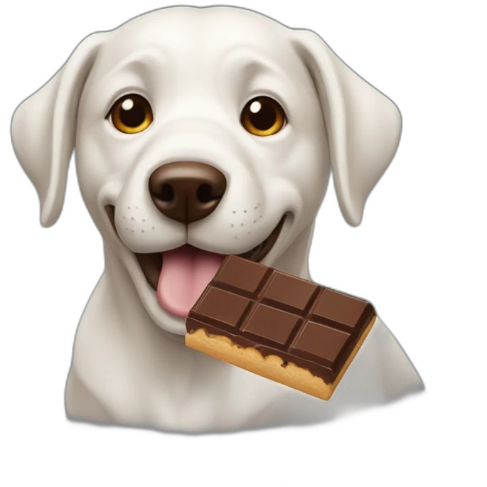 dog eating chocolate emoji