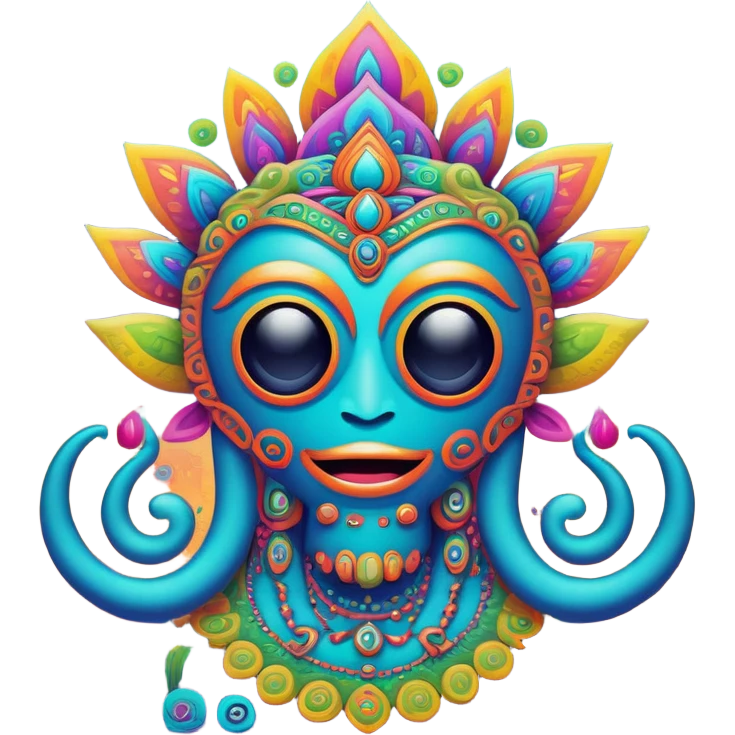 Psychedelic Goa trance funny jumpy crazy emoji