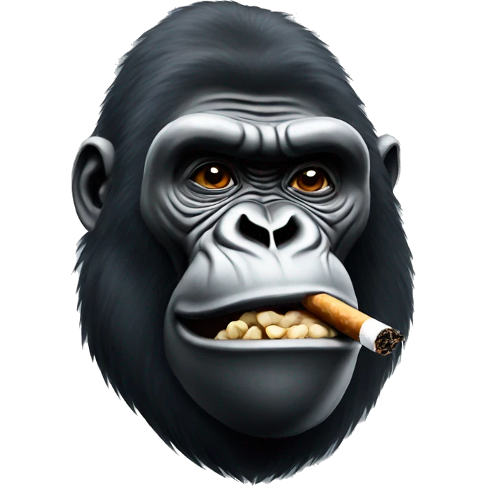 Gorilla smoking emoji