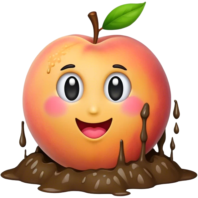 Peach dirty from mud emoji