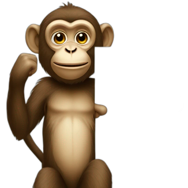 Monkey holding 1  sign emoji