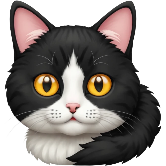 black and white cat emoji