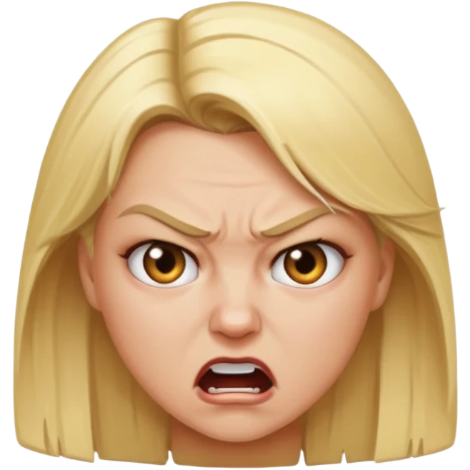 pissed off blonde women emoji