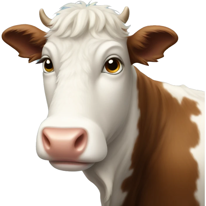 Fluffy cow  emoji