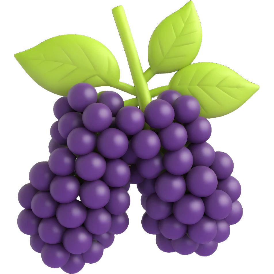 3D emoji style, blackberry (black berry fruit), three-dimensional and lively, no background emoji