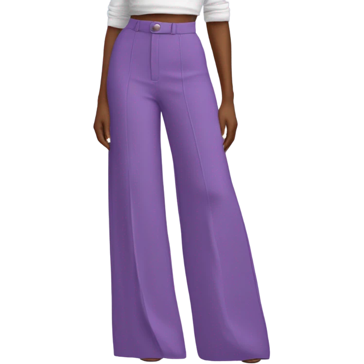 Realistic isolated pair of high waist long wide leg dressy casual pants in purple emoji