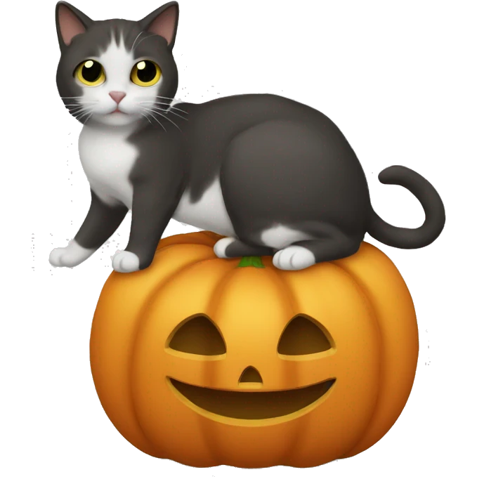 Pumpkin with cat emoji