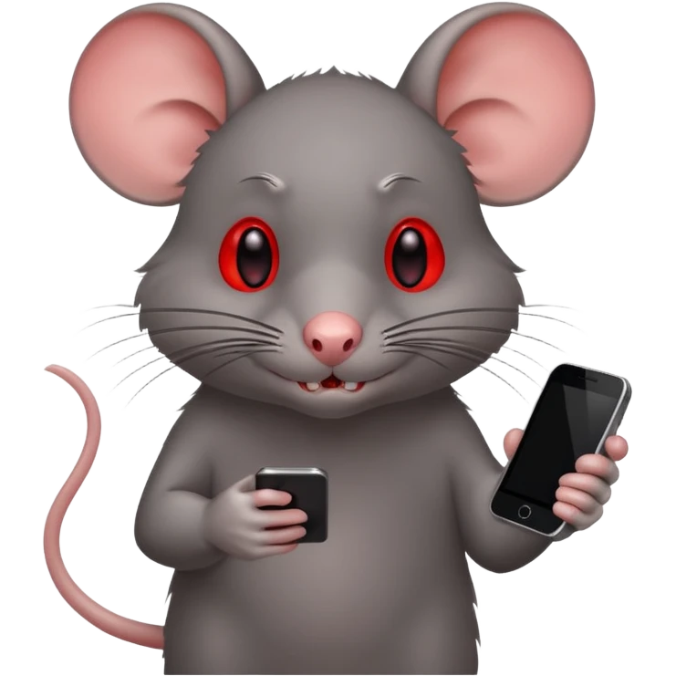 Evil rat on phone emoji