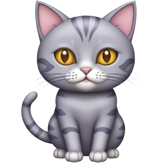 Grey cat with taro emoji