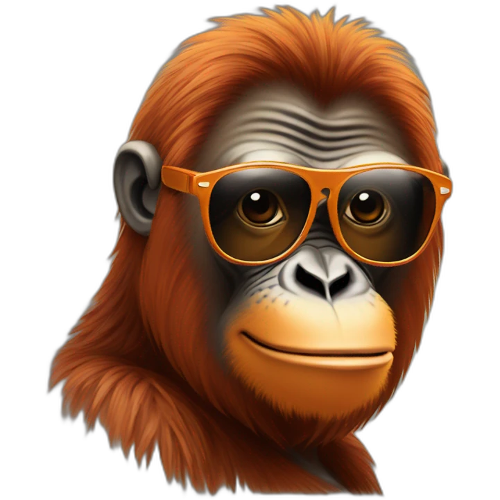 Cool orangutan with sunglasses emoji