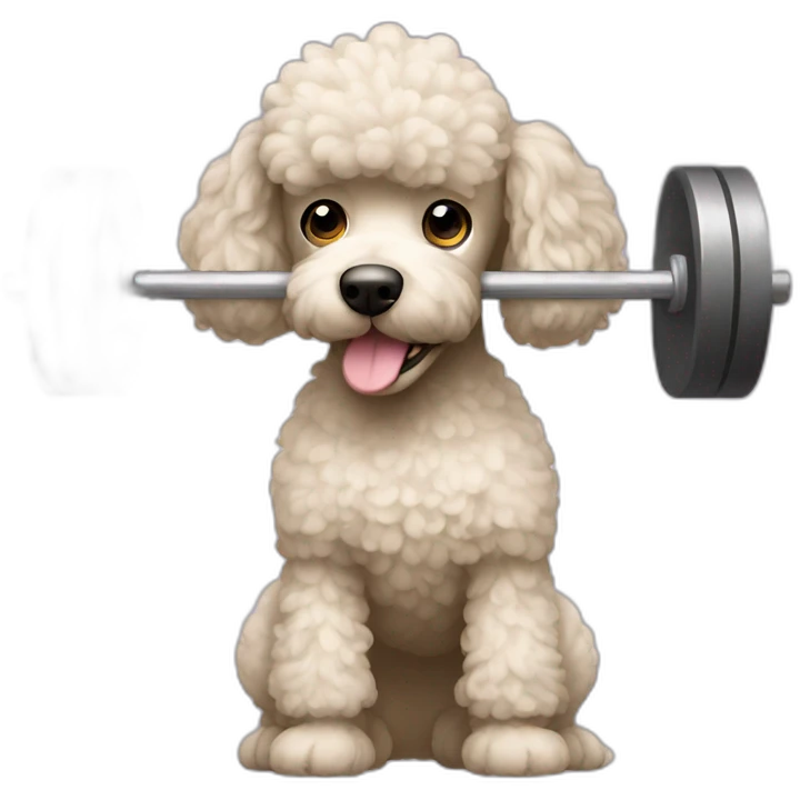A poodle lifting a barbell emoji